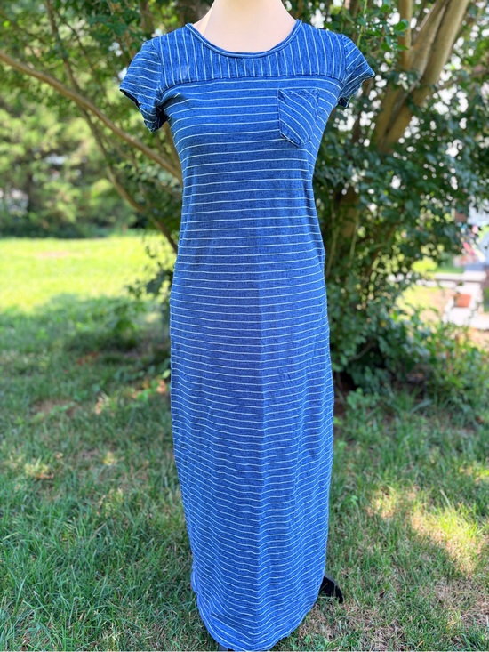 Orvis Dresses & Skirts - Orvis XS Blue Striped Maxi Dress short sleeve summer women’s junior girls